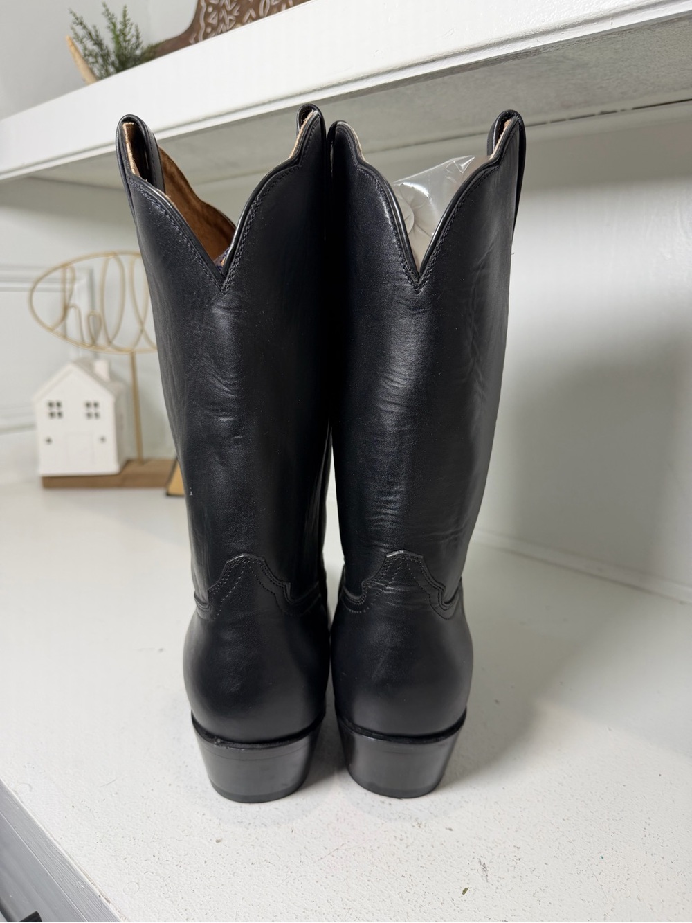 Sedona West Women’s 9.5B Black Leather Cowboy Boots Classic Western Vintage - Picture 6 of 10